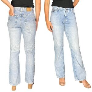 TOMMY HILFIGER Y2K VINTAGE LIGHT WASH FADED COTTON DENIM BLUE BOOTCUT JEANS